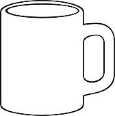 Coffee mug outline clipart 