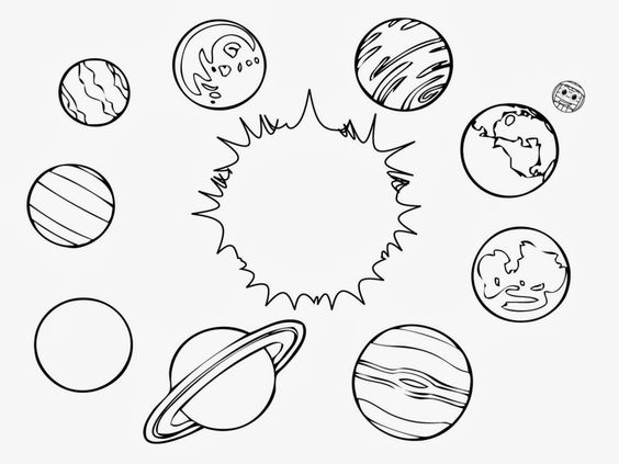 Universe in orbit for kids clipart 