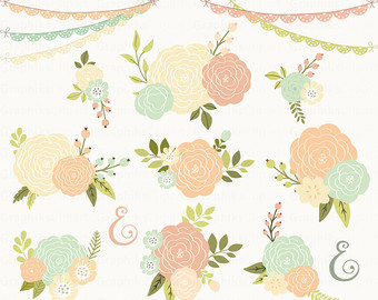 Floral Garland Clipart. GARLAND CLIPART. Floral by Graphikcliparts 