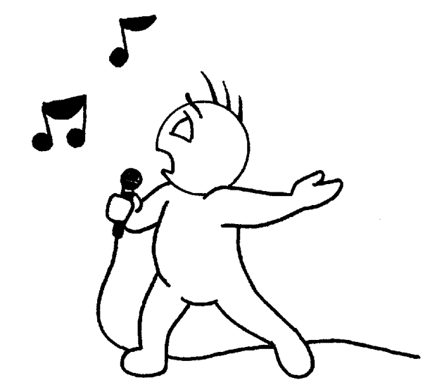 Person Singing Clipart Black And White