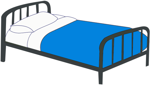 Blanket on bed clipart 