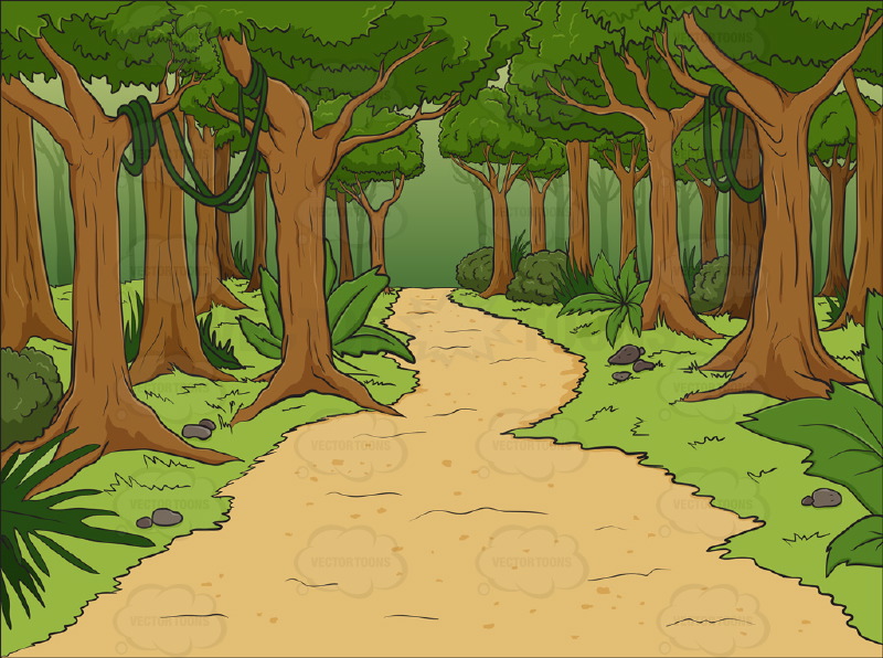 dirt road cartoon forest background - Clip Art Library