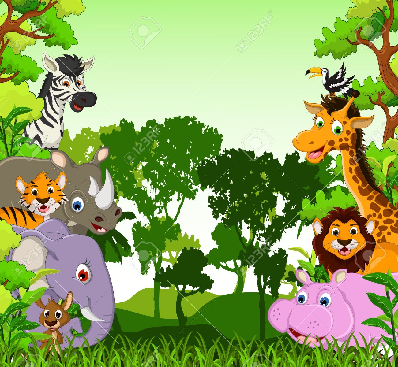 Cartoon forest background clipart - Clip Art Library