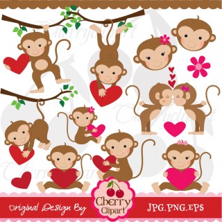 Cute Cartoon Clip Art Smile Monkey Love In Heart Memo Pads Zazzle 