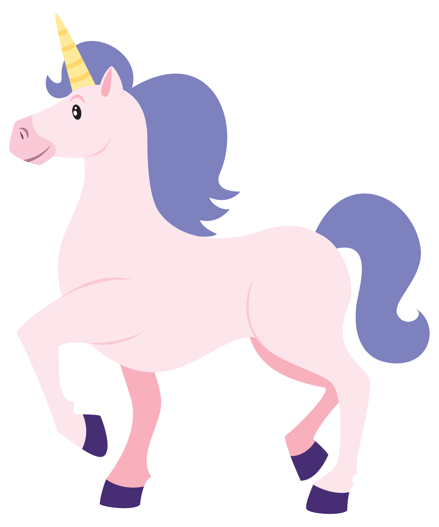 Cute Unicorn Outline Clipart