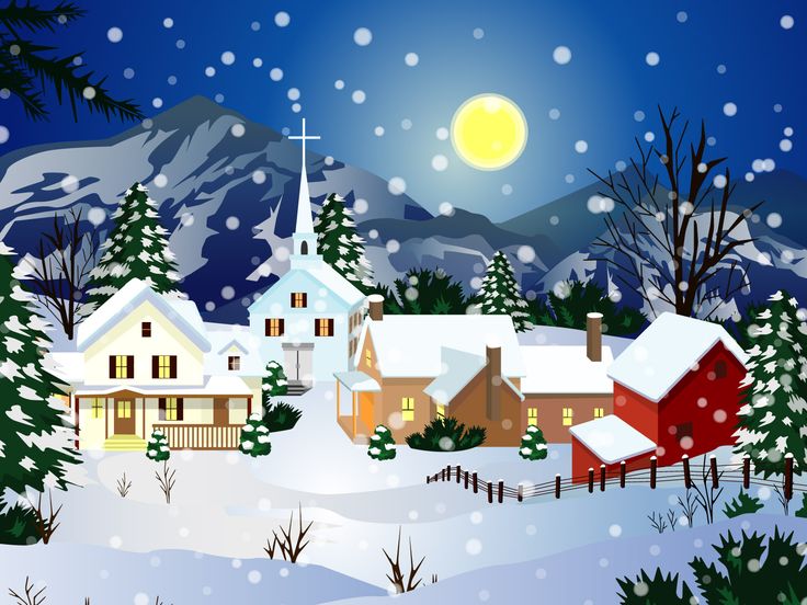 Free christmas village clipart 
