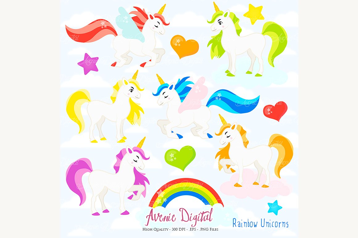 Cute Unicorn Clipart ~ Illustrations on Creative Market 