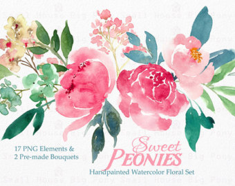 Digital watercolor fruits pomegranate fig by SmallHouseBigPony 