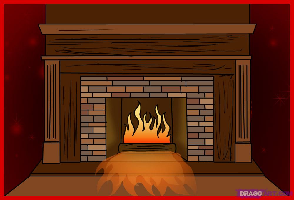 Fireplace Cartoon Drawing Free Wallpaper