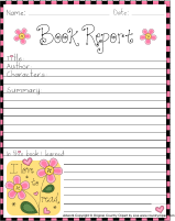 Free Printable Book Report Form Sheets for Teachers and Parents 