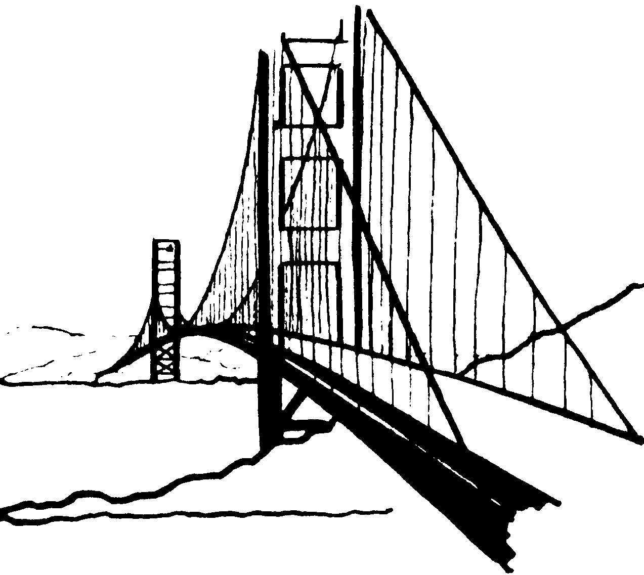 Bridge Black And White Clipart 