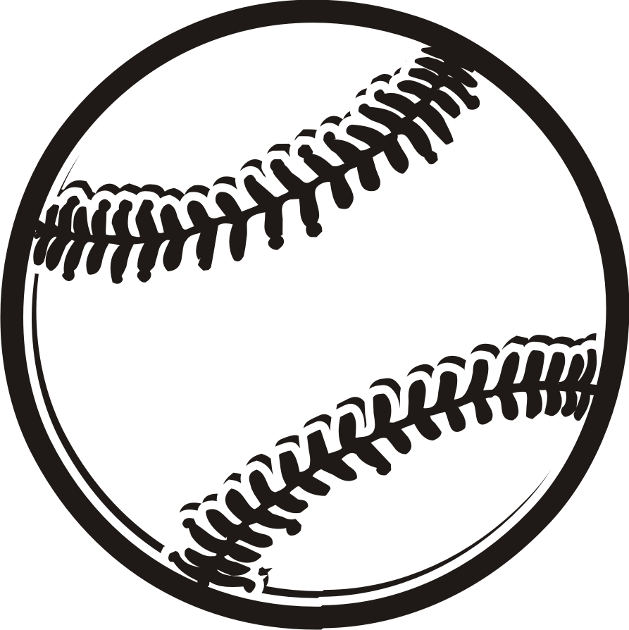 Black and white baseball clipart 