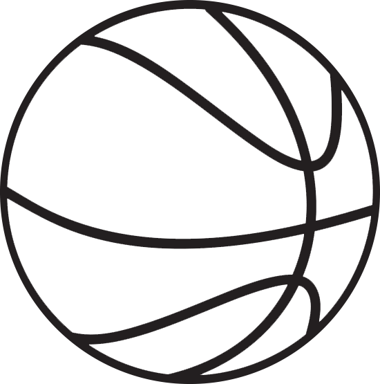 Black and white basketball clipart 