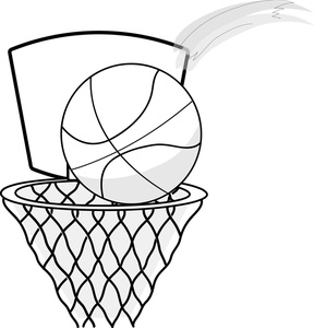 Basketball Black And White Clipart 