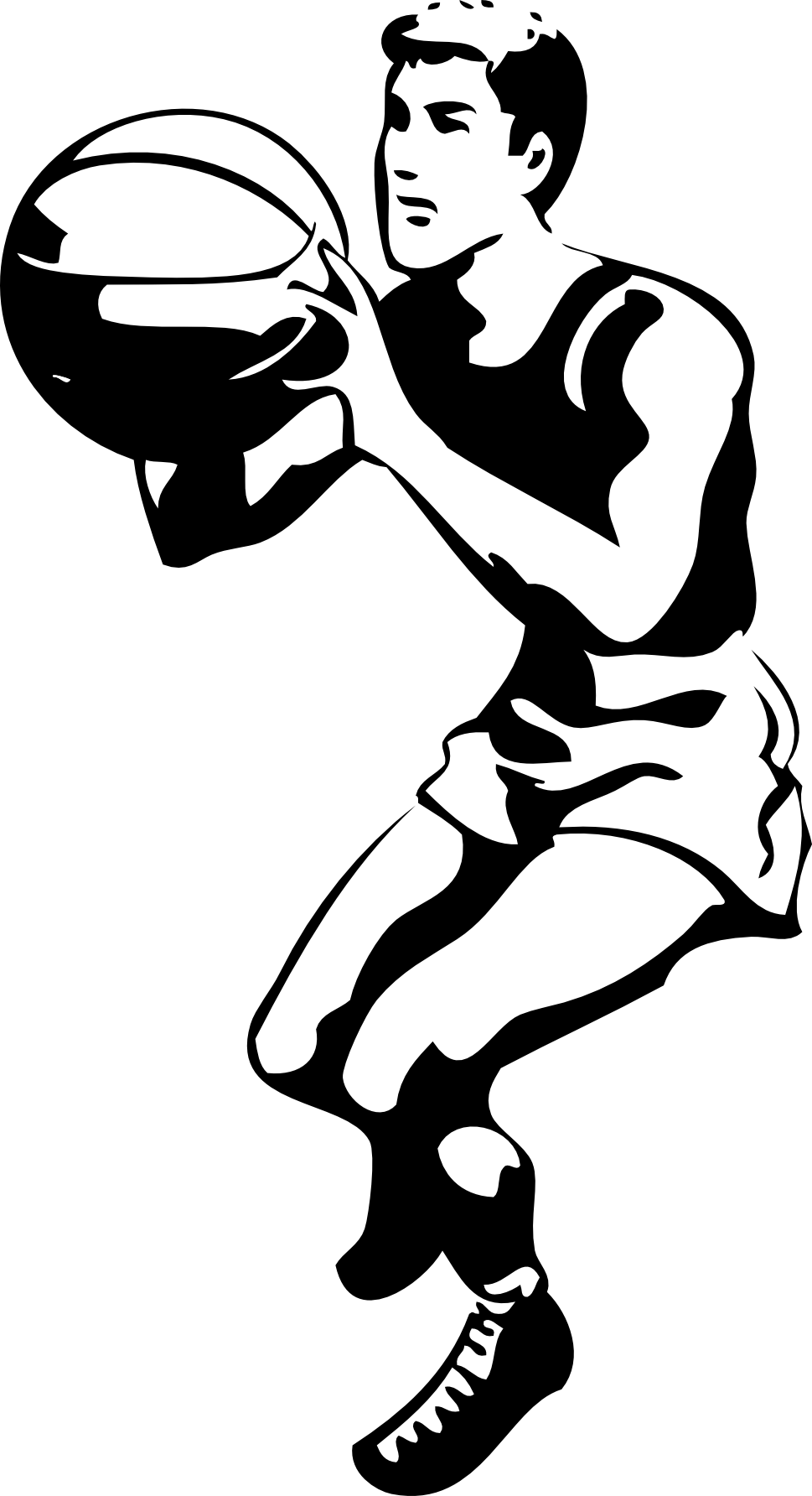 Basketball Player Clipart Black And White 
