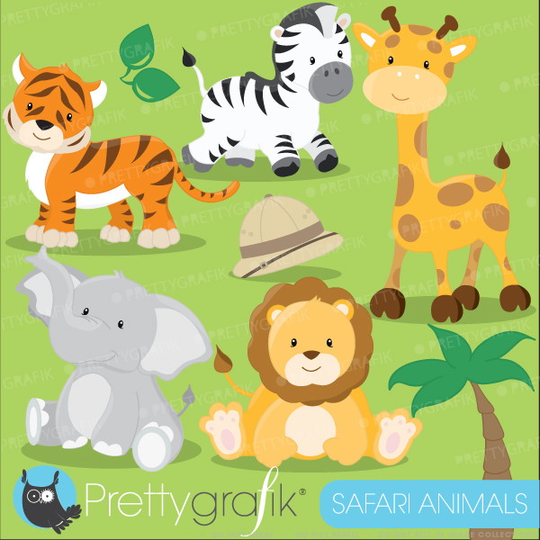Baby safari animals clip art 