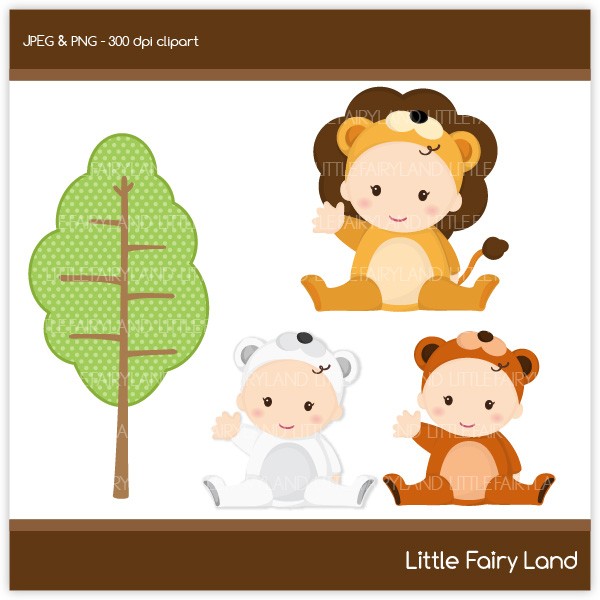 Baby Jungle Animals Clipart 