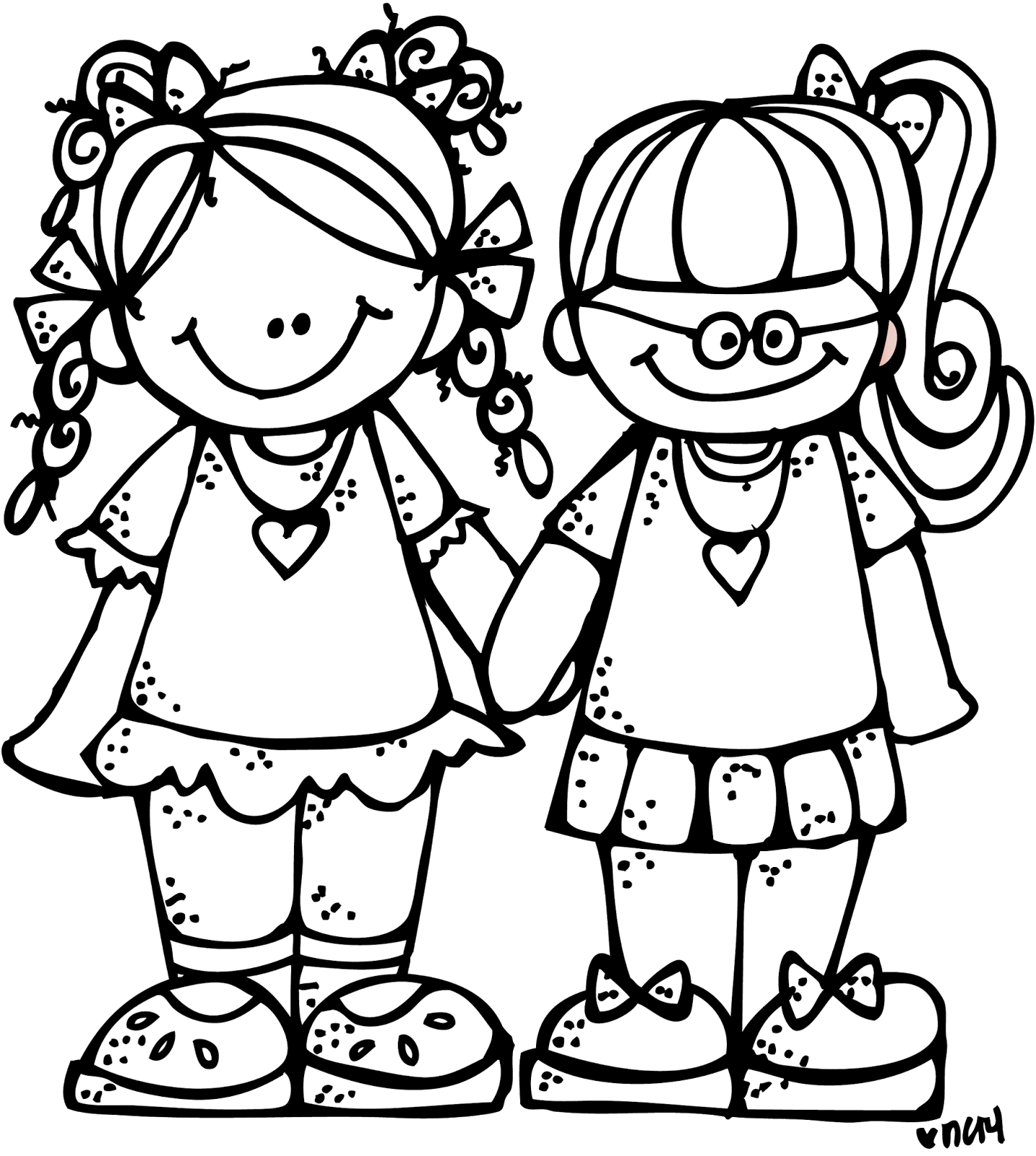 Melonheadz black and white clipart school clothes 
