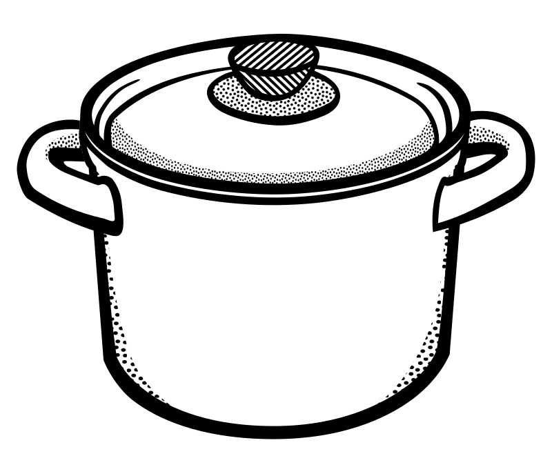 Pot clipart black and white 