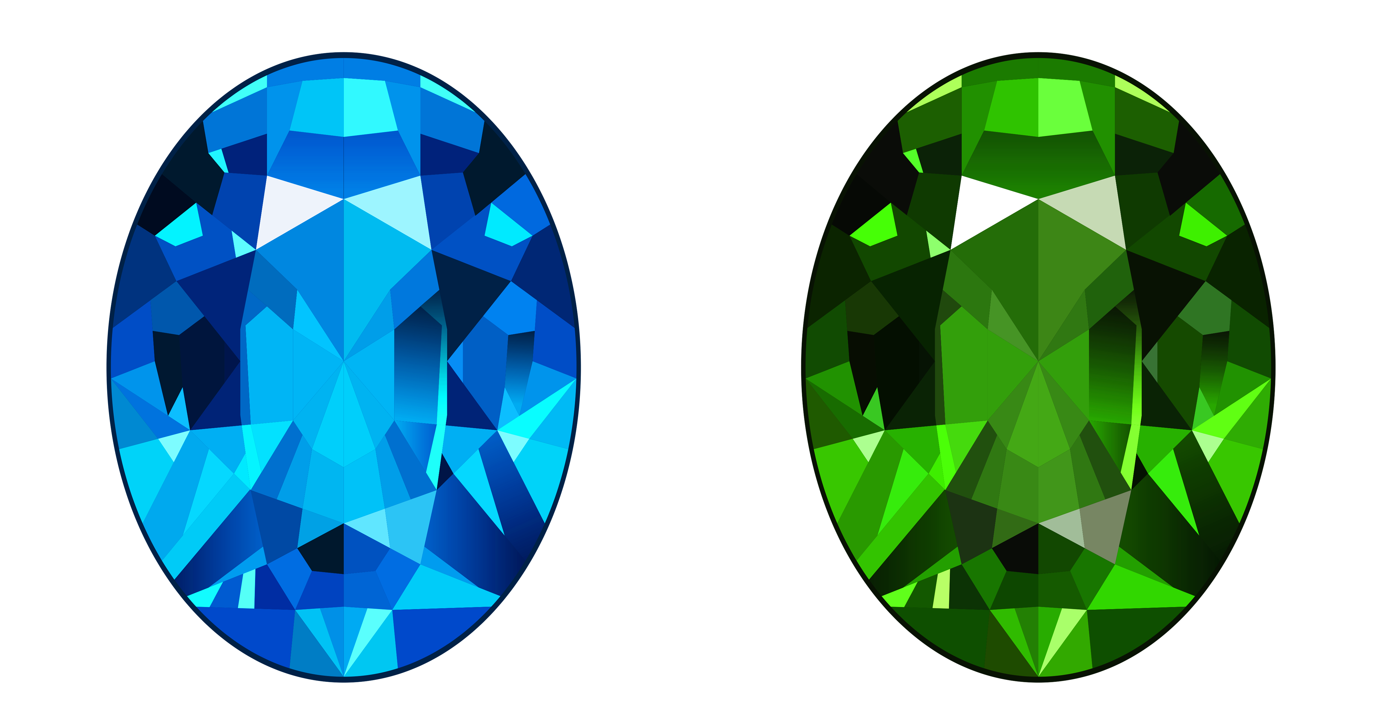 Transparent Blue and Green Diamonds PNG Clipart 