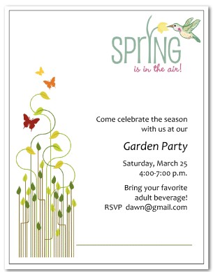 Garden Party Invitations Wording Ideas 