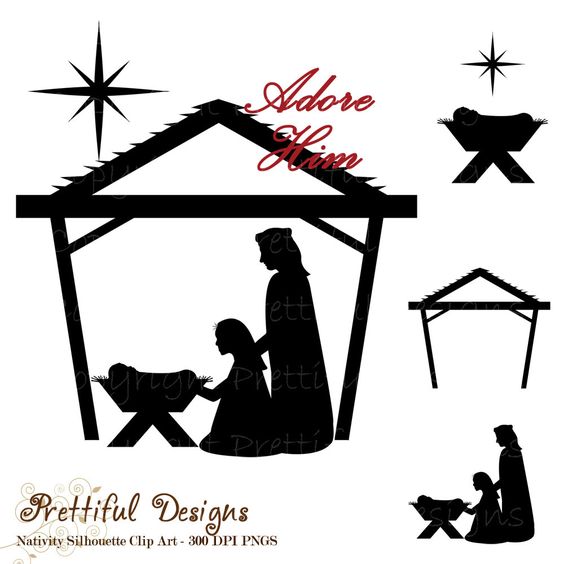 free silhoutte nativity scene patterns 