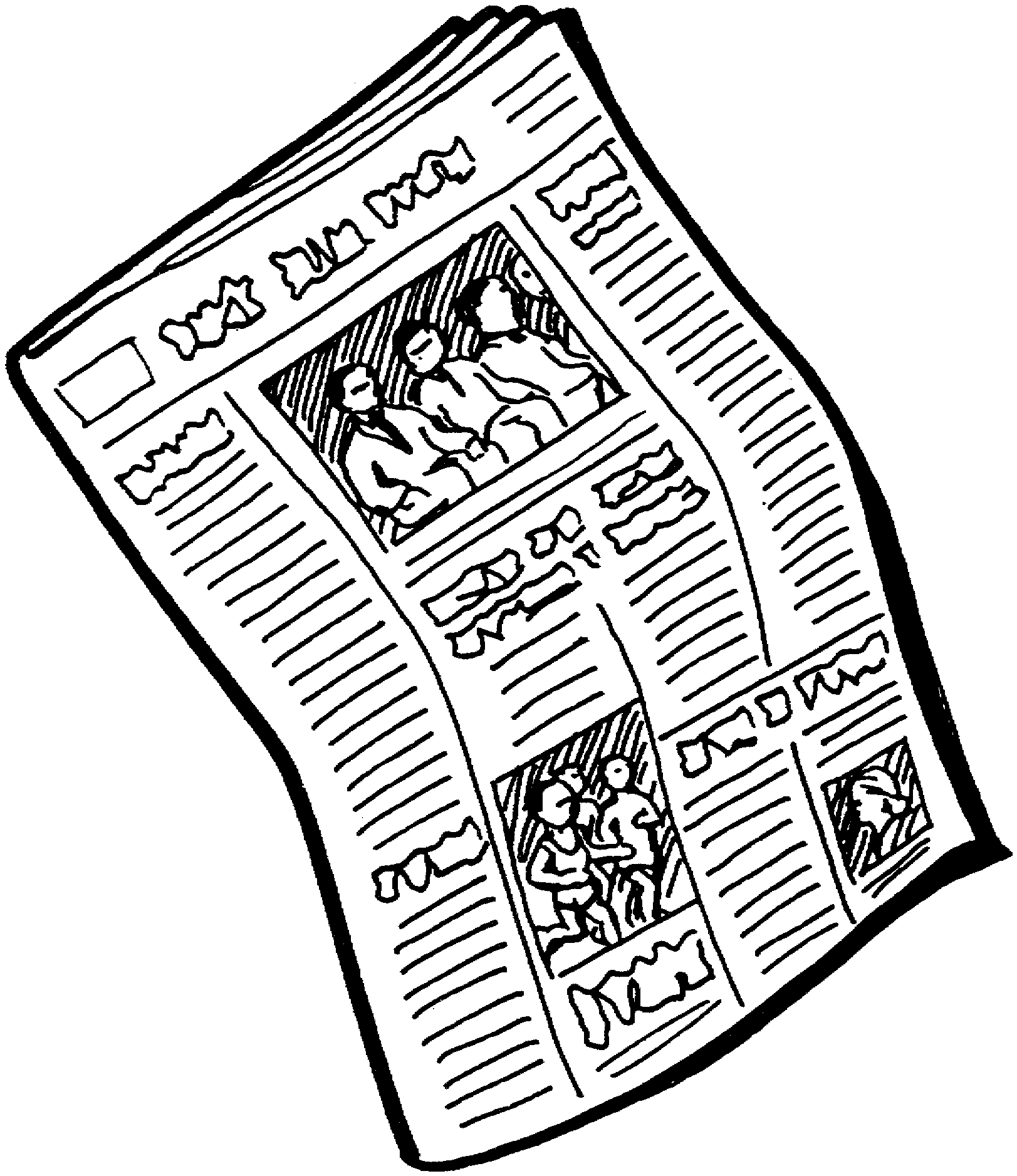 Reading newspaper clipart image 