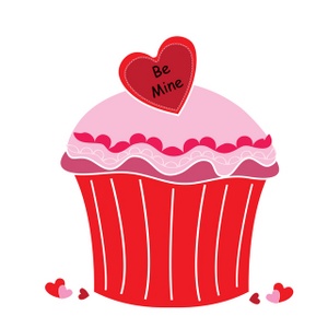 Valentine cupcake clipart 