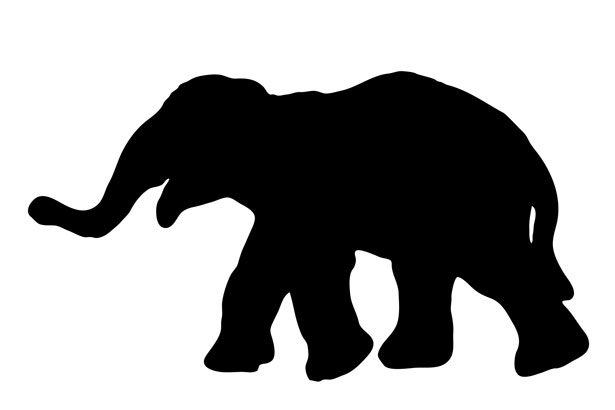 Baby Elephant Silhouette Clipart 