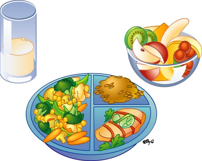 Food plate with spring clipart 