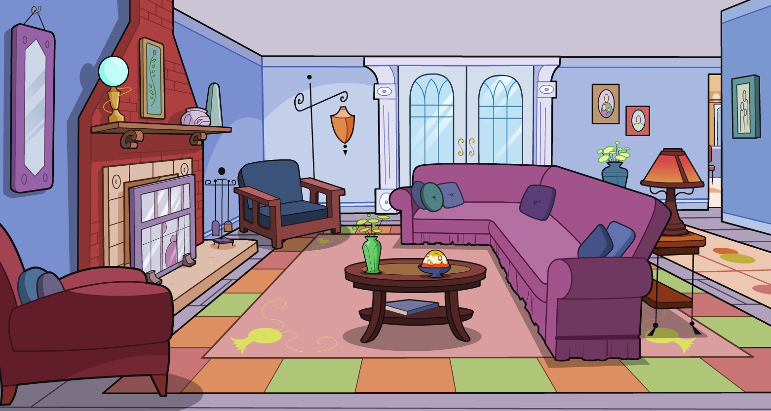 living room background cartoon