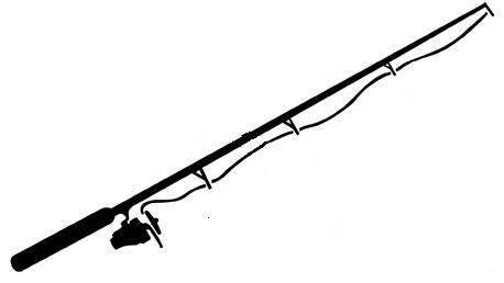 Fishing Pole Black And White Clipart 