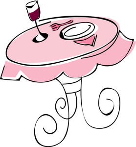 Pink table clipart 