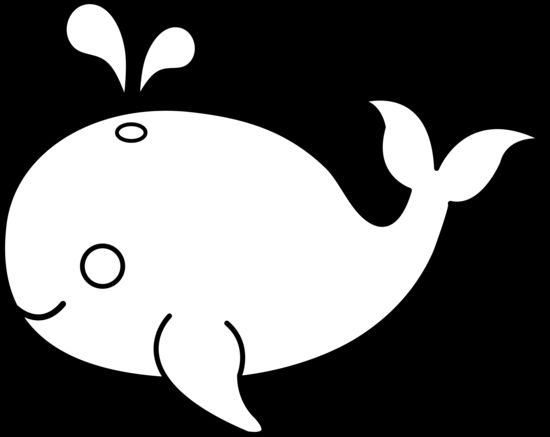 Small ocean animal clipart black and white 