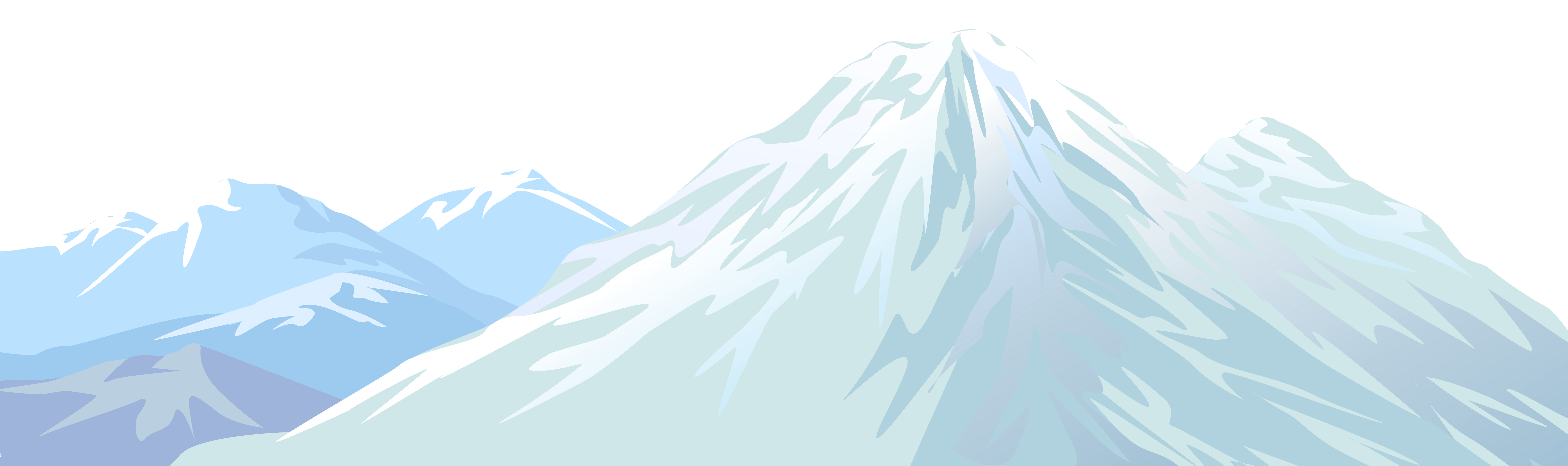 Winter Snowy Mountain Transparent PNG Clip Art Image 