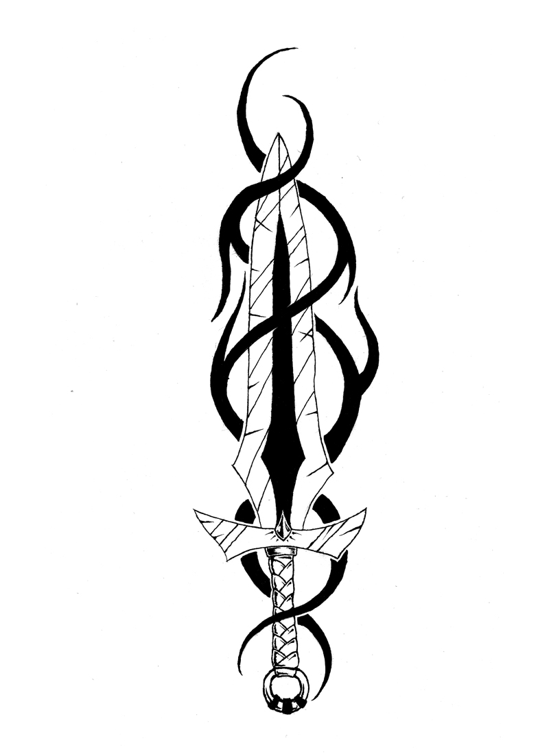tribal sword tattoo designs - Clip Art Library