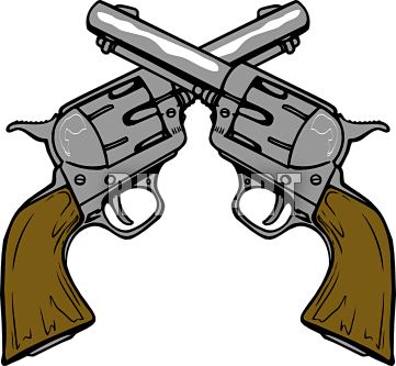 Crossed pistol clipart 