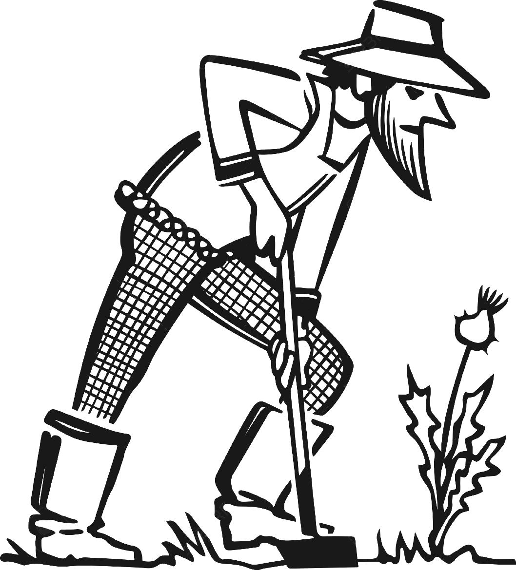 Man planting clipart black and white 
