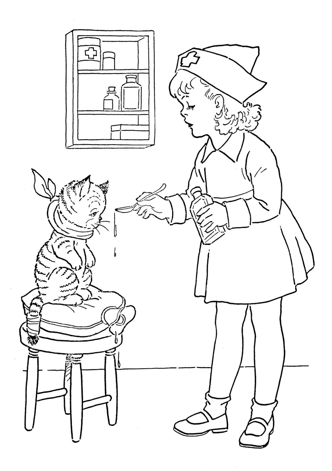 caring for pets coloring pages