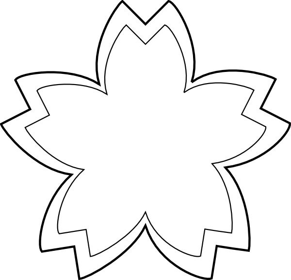 Sunflower clipart black and white outline 