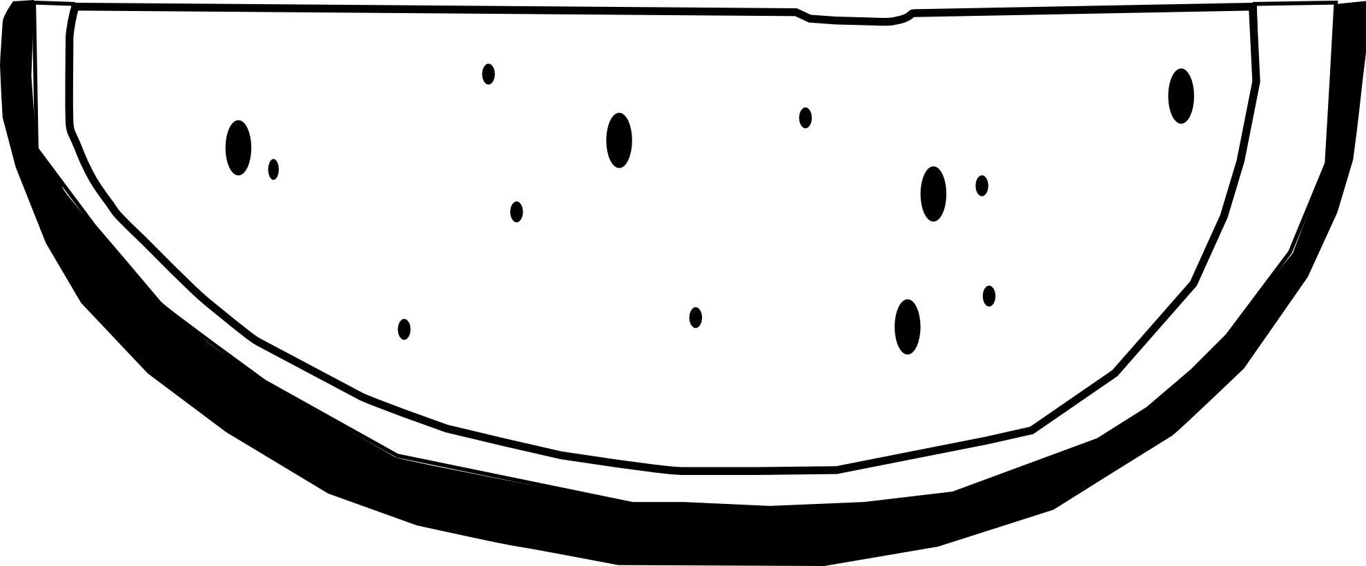 Clipart black and white melon 
