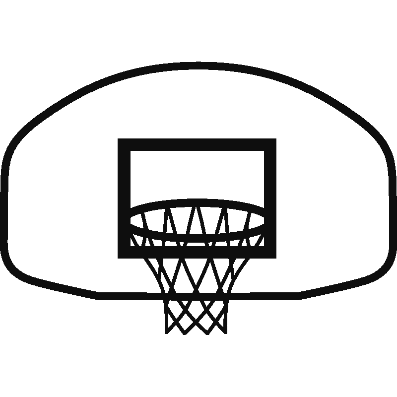 Basketball goal clipart black and white 