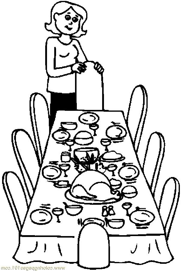 Black and white clipart dining table 