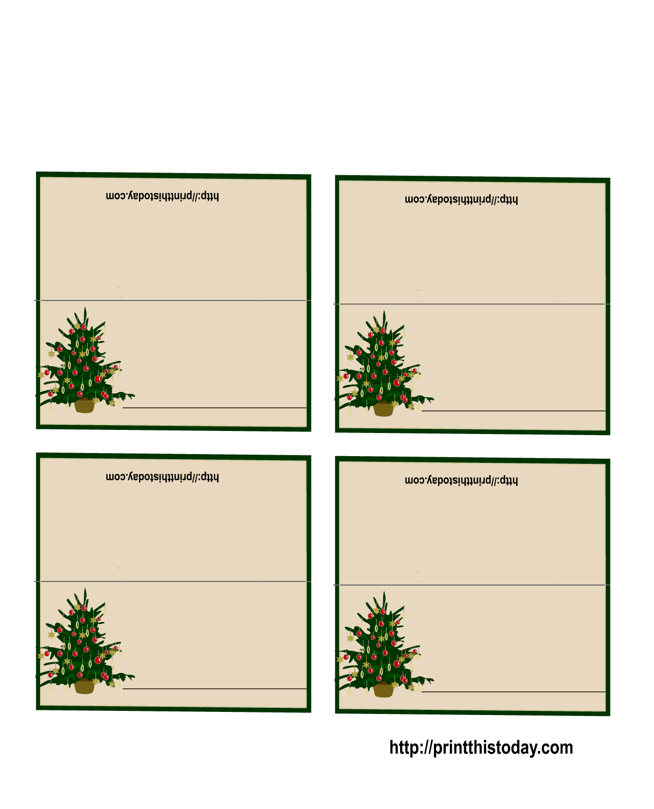 Free Printable Christmas Place Cards Template Clip Art Library