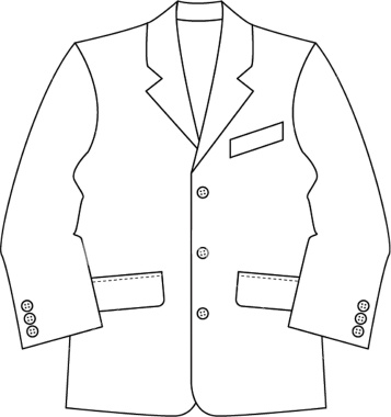 Suit clipart black and white 