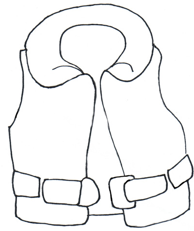 Clipart man in life jacket black and white 