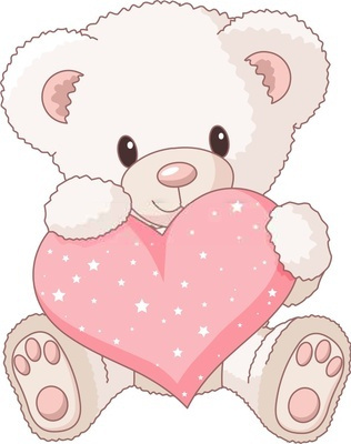 teddy bear holding heart clipart