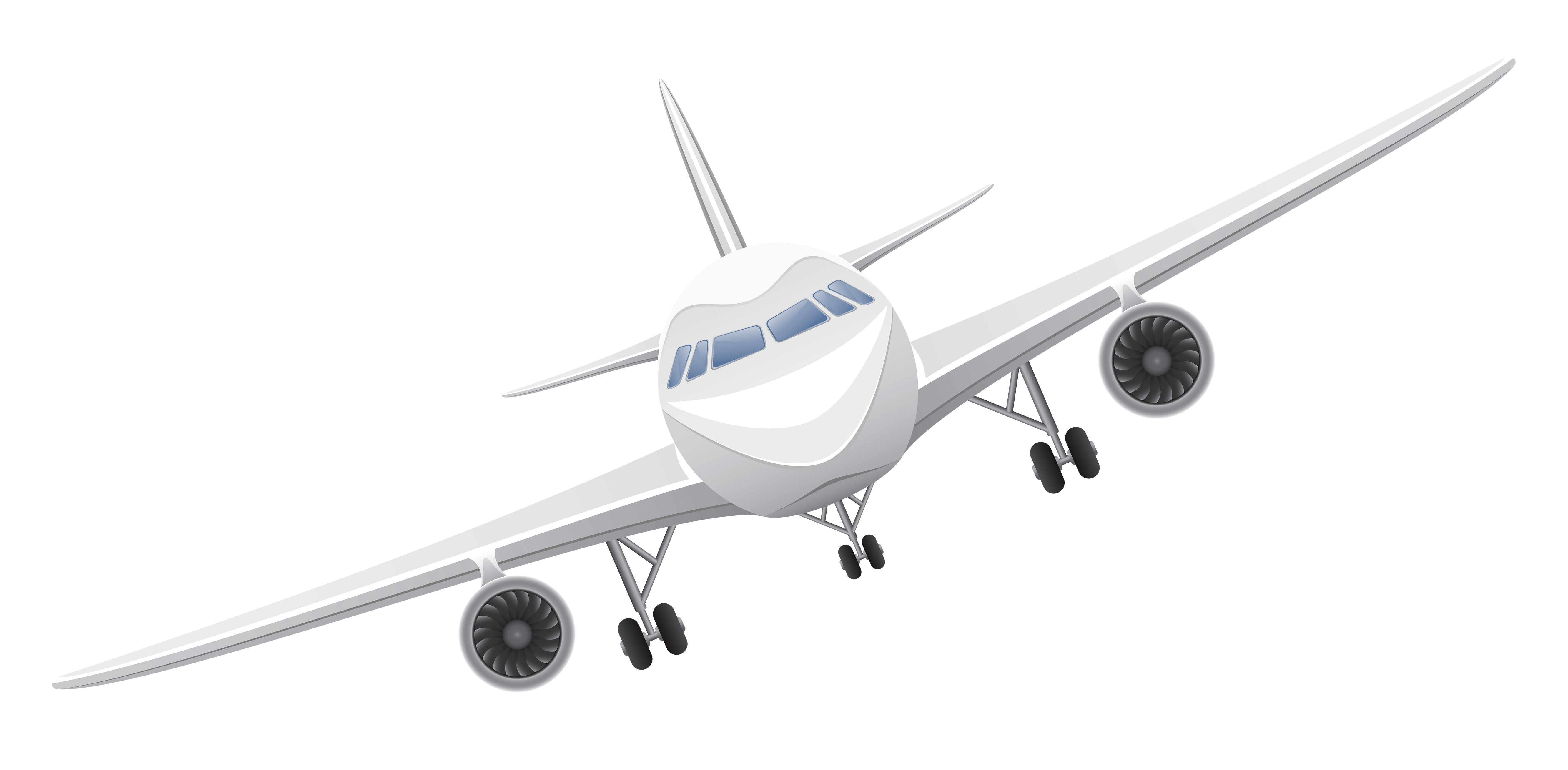 White Airplane Transparent PNG Vector Clipart 