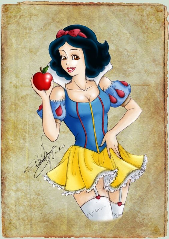 Snow White in the lair of the Evil Queen. Digital painting with 