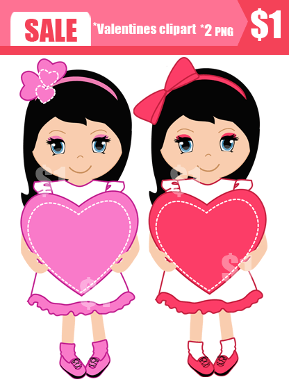 Girl valentines day clipart 